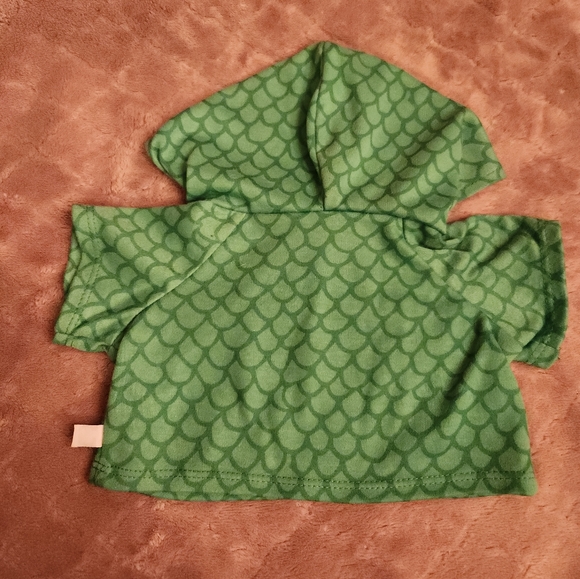 Build-A-Bear Workshop BABW Camo Green Dinosaur Hoodie Scaly *ADDED EAR HOLES* - Picture 8 of 15